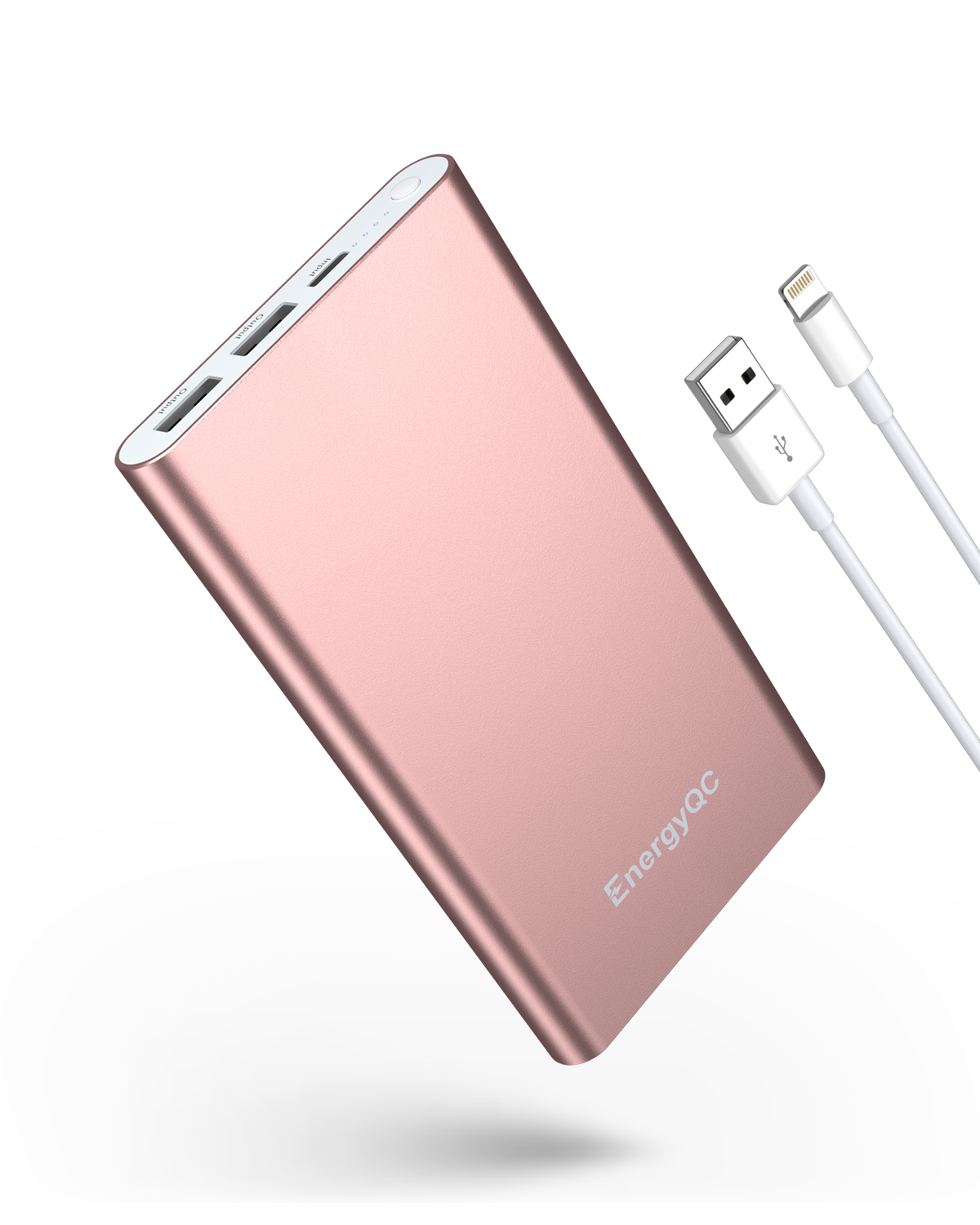 EnergyQC 12000mAh Portable Power Bank Dual USB Ports External Battery