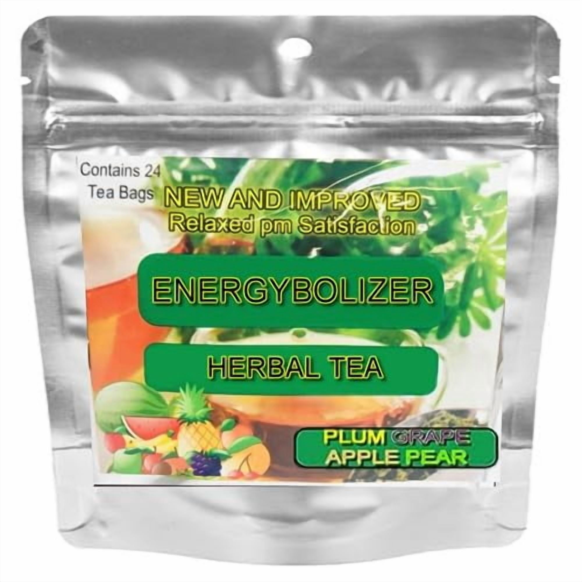 Energybolizer Perfect Weight Herbal Tea (24 Bags)| Natural Energy Booster for Women and Men | Increase Energy, Improve Digestion (Plum Grape Apple Pear)