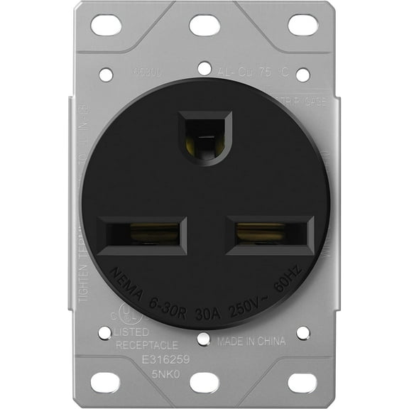 Enerlites 65300-BK, 30A 125/250V Black NEMA Electrical Outlet