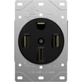 thumbnail image 1 of Enerlites 66500-BK, Black Thermoplastic 14-50R Receptacle Outlet, for RV, 1 of 5