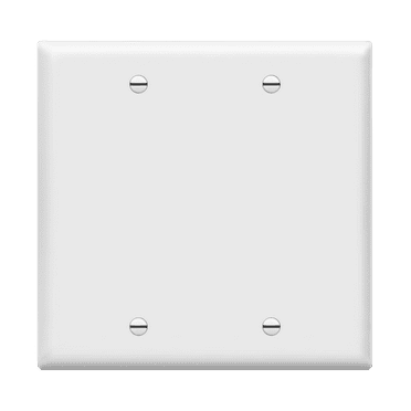 Enerlites 8802-W 2-Gang Blank Wall Plate, Standard Size, Unbreakable Polycarbonate, White