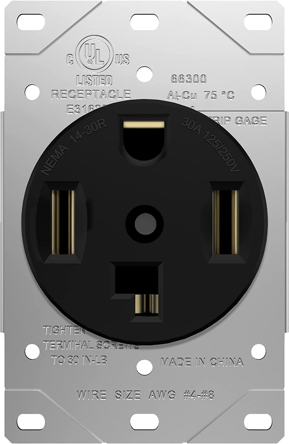 ENERLITES 30 Amp Dryer Receptacle Outlet, NEMA 14-30R