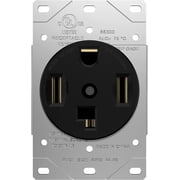 ENERLITES 30 Amp Dryer Receptacle Outlet, NEMA 14-30R | Residential Commercial Industrial Grade, Outdoor/Indoor, 3-Pole, 4 Wire, (10,8,6,4) AWG, UL Listed | 125/250V, 66300-BK - Black