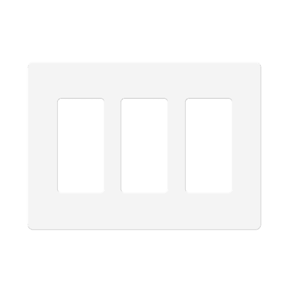 Enerlites Screwless Decorator Wall Plate Child Safe Cover, Size 3-Gang 4.68" H x 6.53" L, Unbreakable Polycarbonate Thermoplastic, SI8833-W, Glossy, White