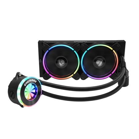 Enermax LIQFUSION 240, Addressable RGB All-in-one CPU Liquid Cooler for AM4 / LGA 1700/1200/1151, 240mm Radiator, Patented Flow Indicator Design, T.B. RGB Addressable M/B Sync PWM Fan