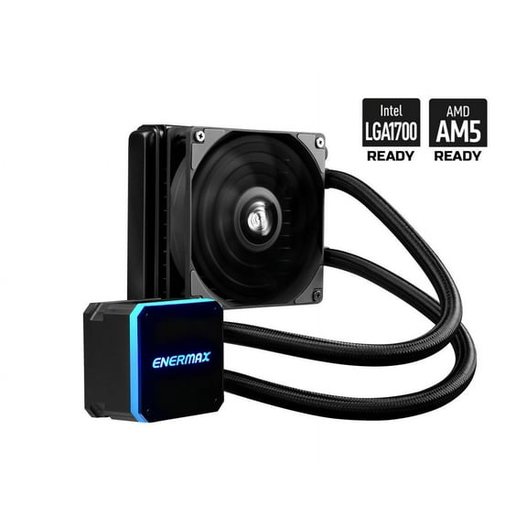 Enermax Liqmax III 120 BASIC High-Performance AIO CPU Liquid Cooler - 120mm Radiator, 120mm PWM Fan, for Intel LGA1700/AMD AM5