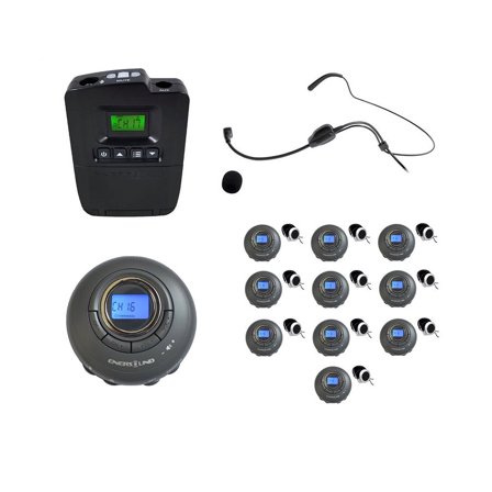 Enersound 10-Person Portable Interpretation and Tour Guide System - US-Based 3-Year Warranty and Free Phone Support