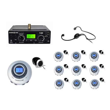 Enersound 10-Person Translation System with Interpreter Monitor - US-Based Lifetime Limited Warranty and Support