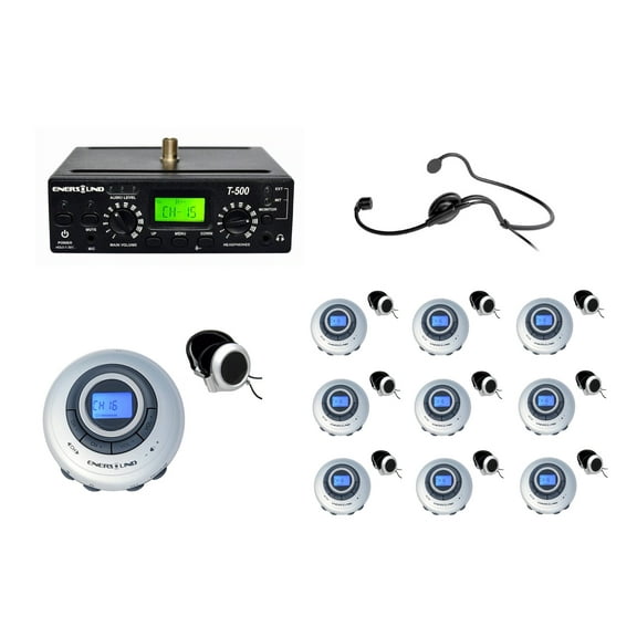 Enersound 10-Person Translation System with Interpreter Monitor - US-Based Lifetime Limited Warranty and Support