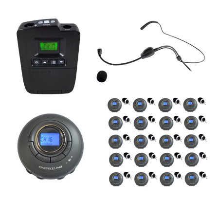 Enersound 20-Person Portable Interpretation and Tour Guide System - US-Based 3-Year Warranty and Free Phone Support