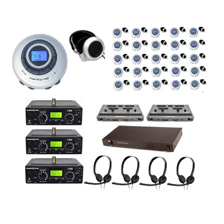 Enersound 25-Person Professional Simultaneous Interpretation System for 3 Languages with Full Relay Capabilities - US-based Warranty and Phone Support