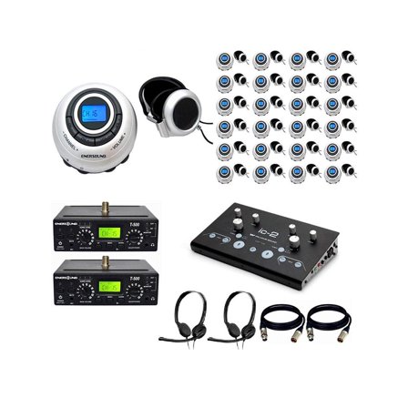 Enersound 25-Person Professional (Two-Way) Bilingual Simultaneous Interpretation System - US-Based Warranty and Phone Support