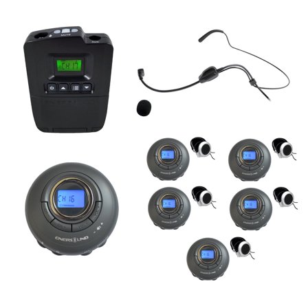 Enersound 5-Person Portable Interpretation and Tour Guide System - US-Based 3-Year Warranty and Free Phone Support