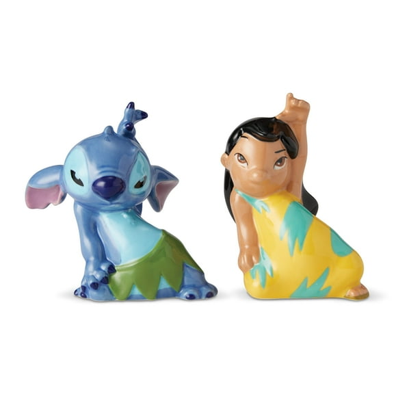 Enesco Disney Lilo and Stitch Salt and Pepper Shaker Set, 2 Pieces 3.2in H