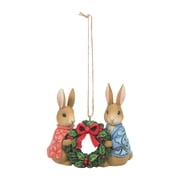 Jim Shore Peter & Floppy Holiday Wreath Peter Rabbit Beatrix Potter 6010690