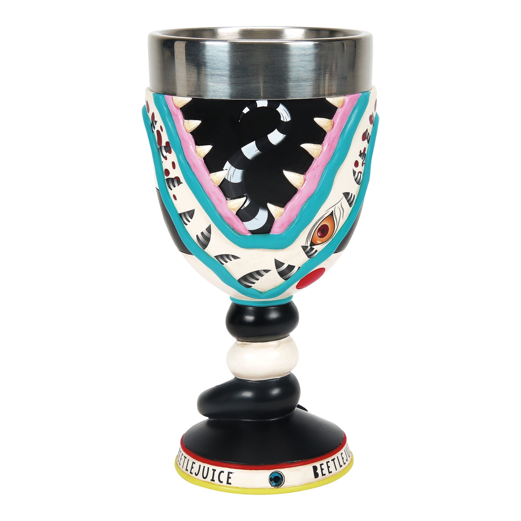 Enesco Beetlejuice Sandworm Decorative Multicolor Goblet 7.1in H