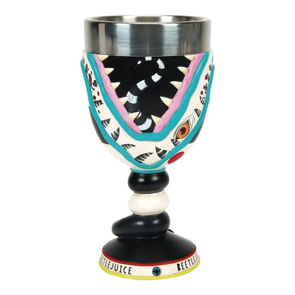 Enesco Beetlejuice Sandworm Decorative Multicolor Goblet 7.1in H