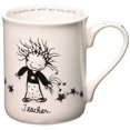 thumbnail image 1 of Black White Scribble Teacher 16 ounce Stoneware Café Coffee Tea Cup Mug, 1 of 1