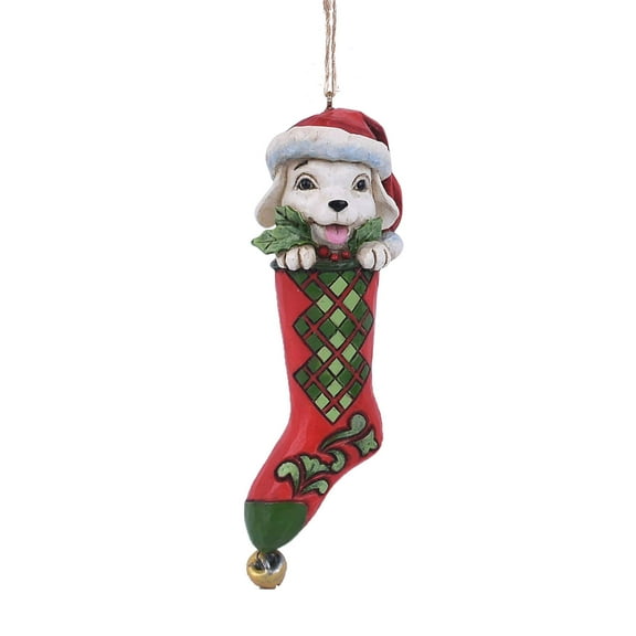 Enesco Country Living by Jim Shore Dog in Stocking Hanging Ornament