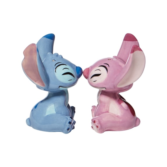 Enesco Disney Stitch & Angel Salt and Pepper Shaker Set, 2 Pieces 3.5in H