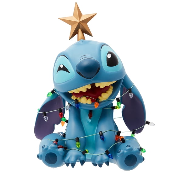 Enesco Disney Showcase Stitch Wrapped in Christmas Lights Figurine