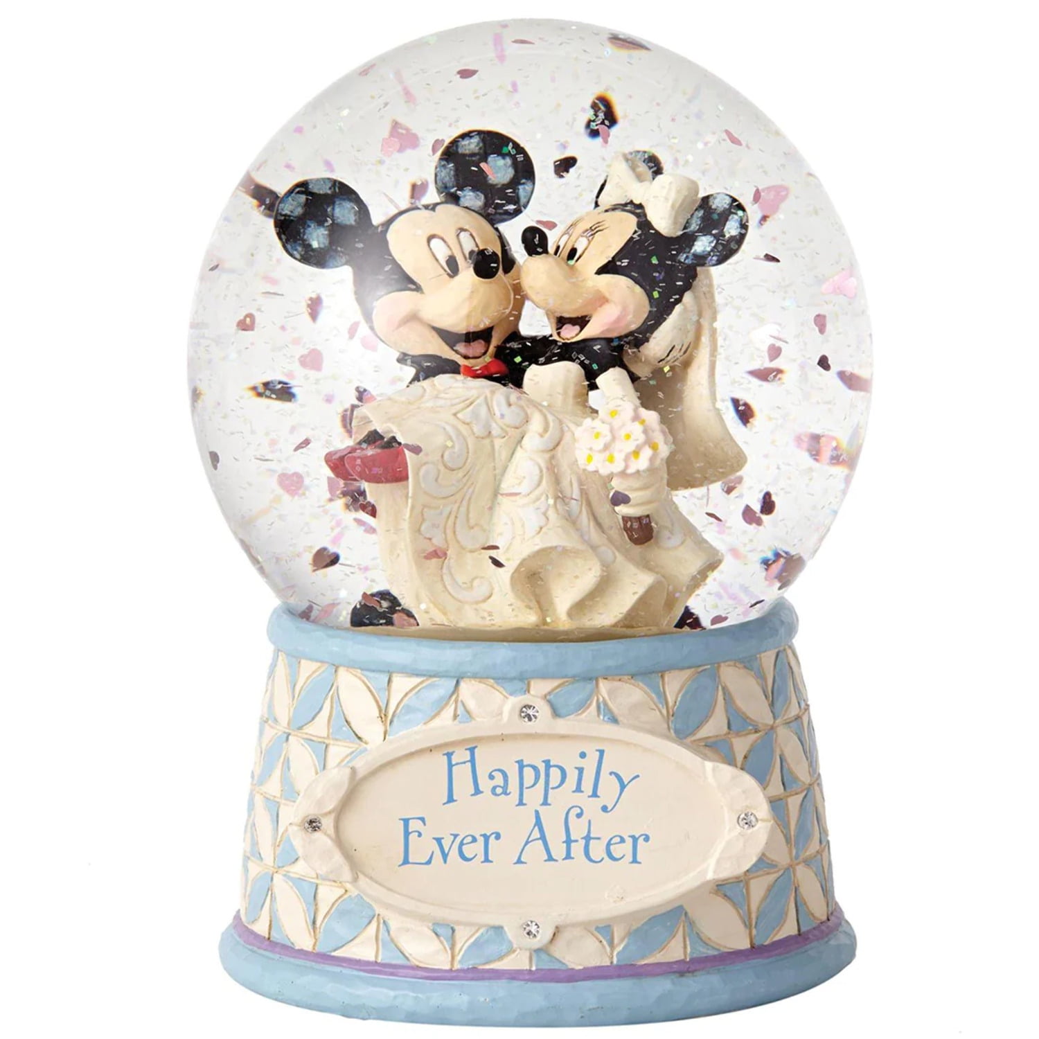 Disney Traditions Mickey & Minnie Wedding Glass Waterball with Pastel Base