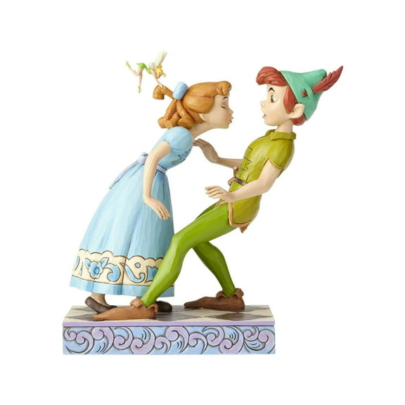 Enesco Disney Traditions by Jim Shore 65th Anniversary Peter Pan and Wendy Stone Resin, 7.6 Figurine, 7.6 Inches, Multicolor
