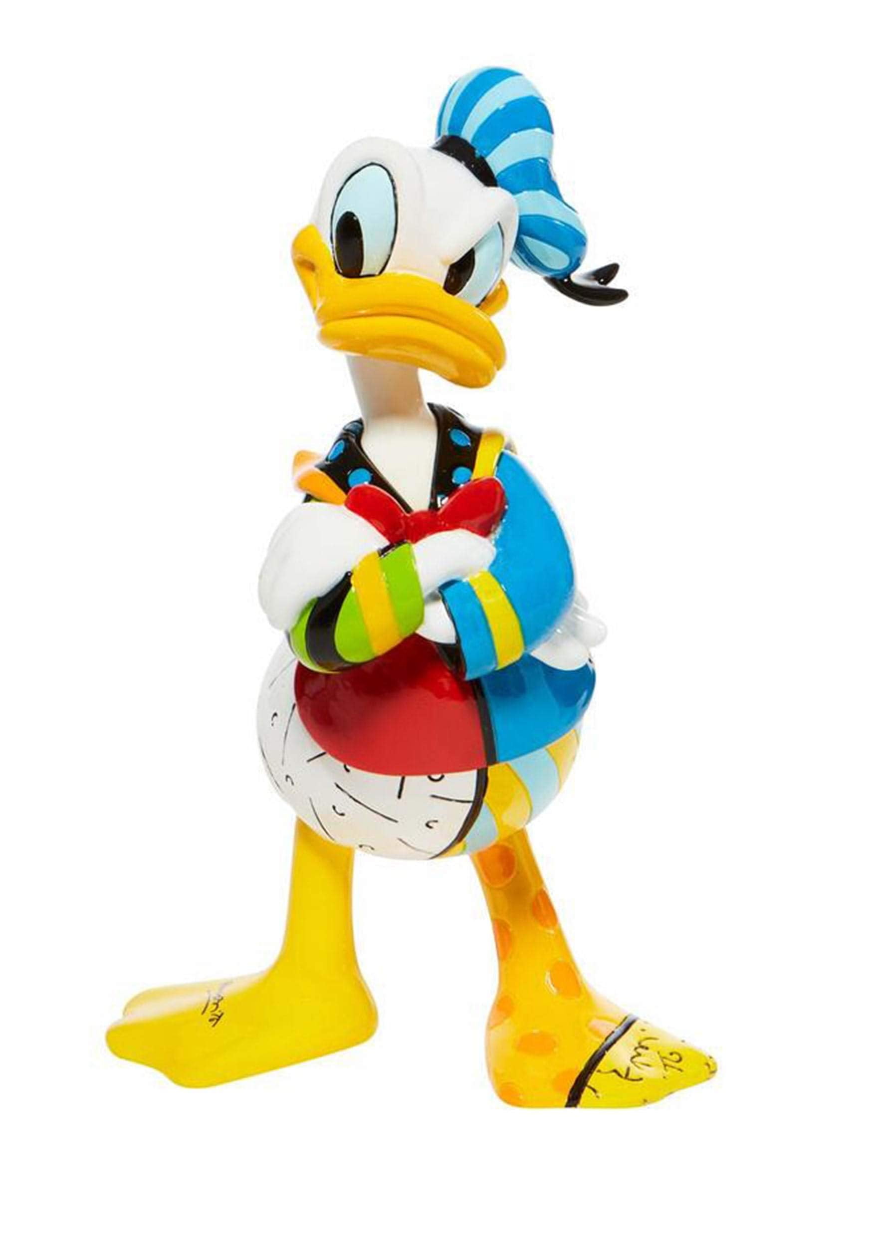 Disney Romero Britto ドナルドダック フィギュア Enesco Disney by Romero Britto Donald Duck Figurine, 7.3 Inch