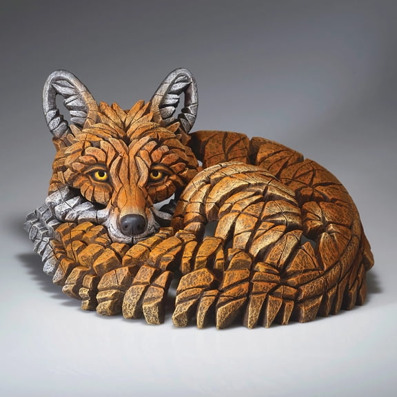 Enesco Edge Sculptures Curled Up Fox Figurine 8.5in H