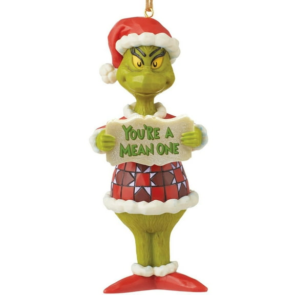 Enesco Grinch by Jim Shore Grinch You're A Mean, Hanging Ornament, 5 Inch, Multicolor