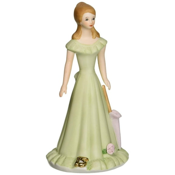 Enesco Growing Up Girls Brunette Age 15 Porcelain Bisque Figurine 7in H