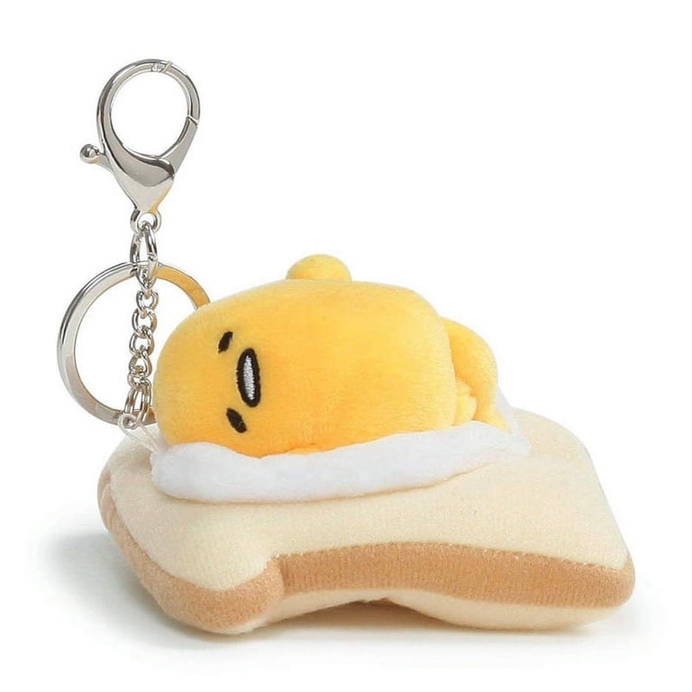 Enesco Gudetama the Lazy Egg On Toast 3.5-Inch Plush Keychain