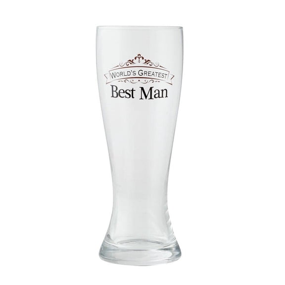 Enesco Insignia Best Man Beer Glass, 8.86 Inch, Clear, Glass