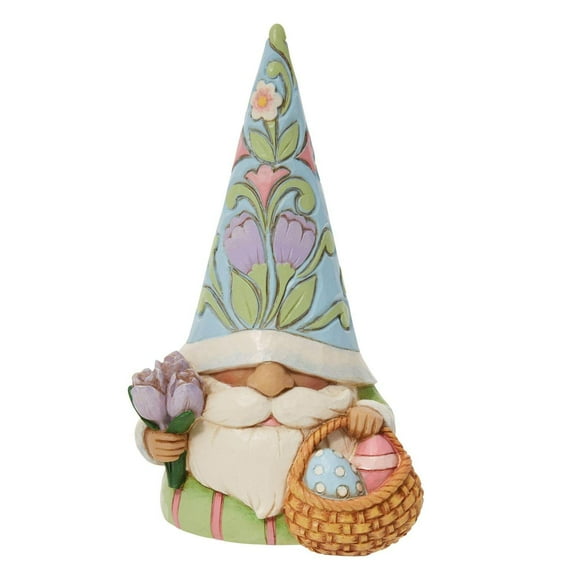 Enesco Jim Shore Easter Gnome with Basket, Figurine, 4.96in H