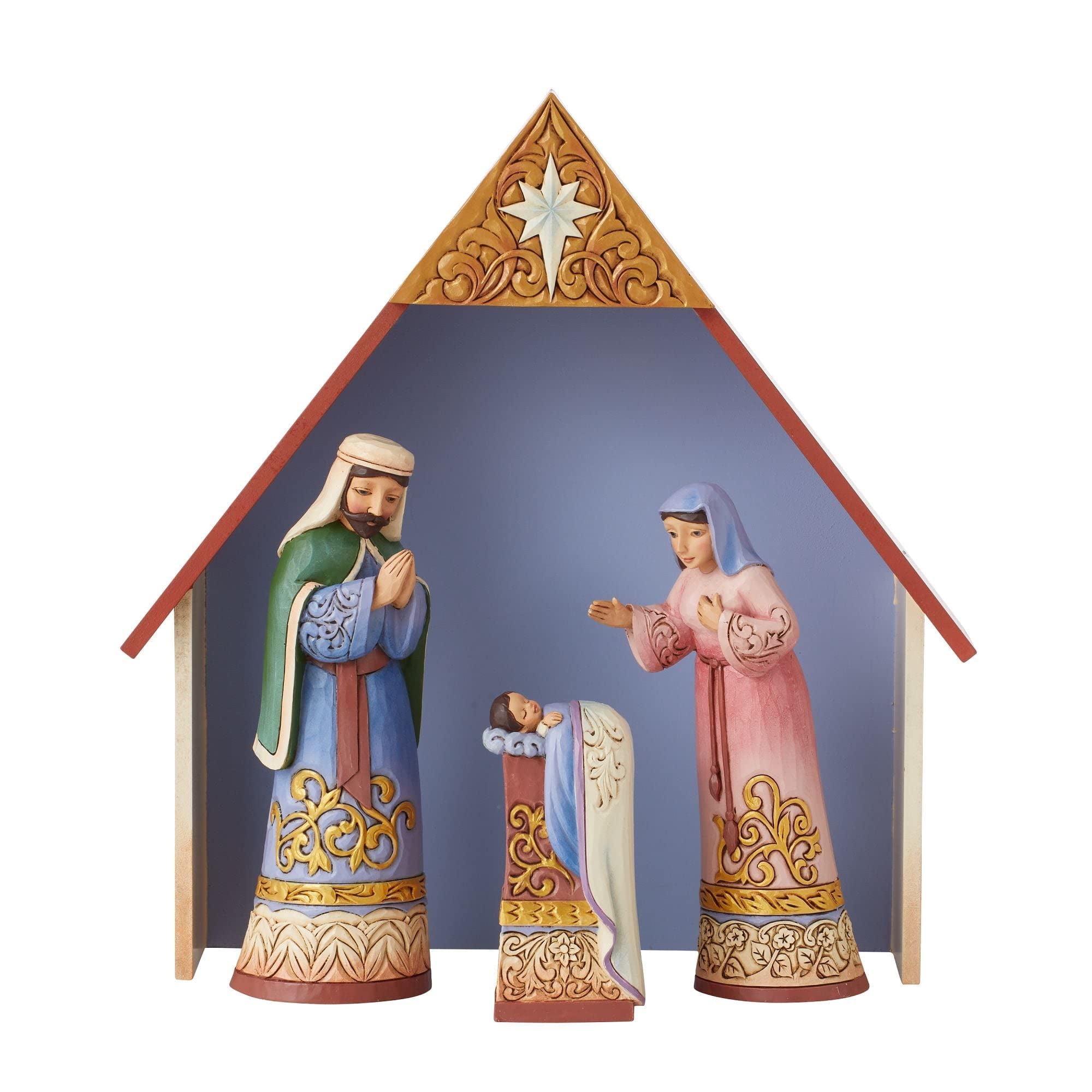 Enesco Jim Shore Heartwood Creek Blessings from Bethlehem Nativity Set, 9.05 Inch, Multicolor