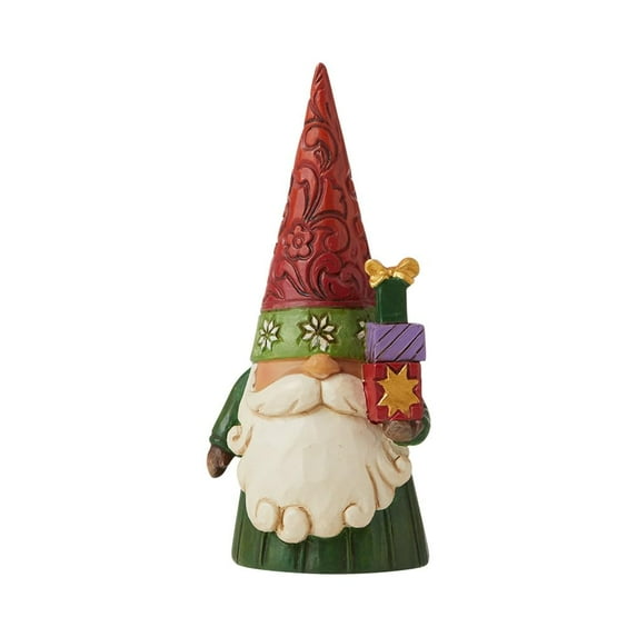 Enesco Jim Shore Heartwood Creek Christmas Gnome Holding Gifts Figurine