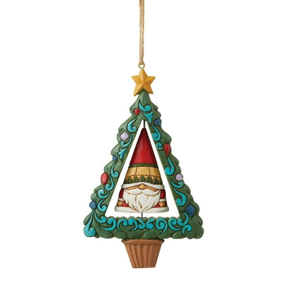 Enesco Jim Shore Heartwood Creek Gnome Rotating Hanging Ornament, 4.875 Inch, Multicolor