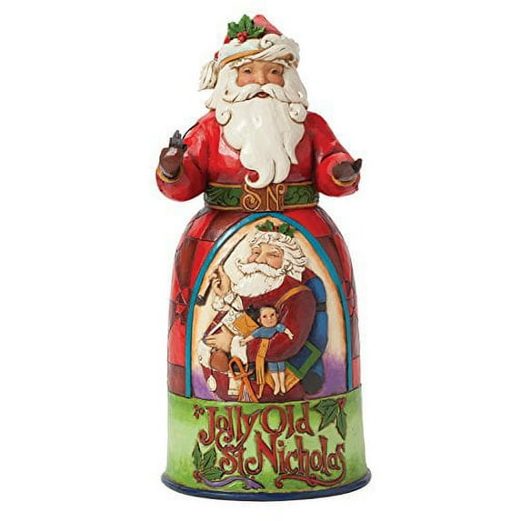 Enesco Jim Shore Heartwood Creek Jolly Old St Nicholas Santa Figurine, 9.75-Inch