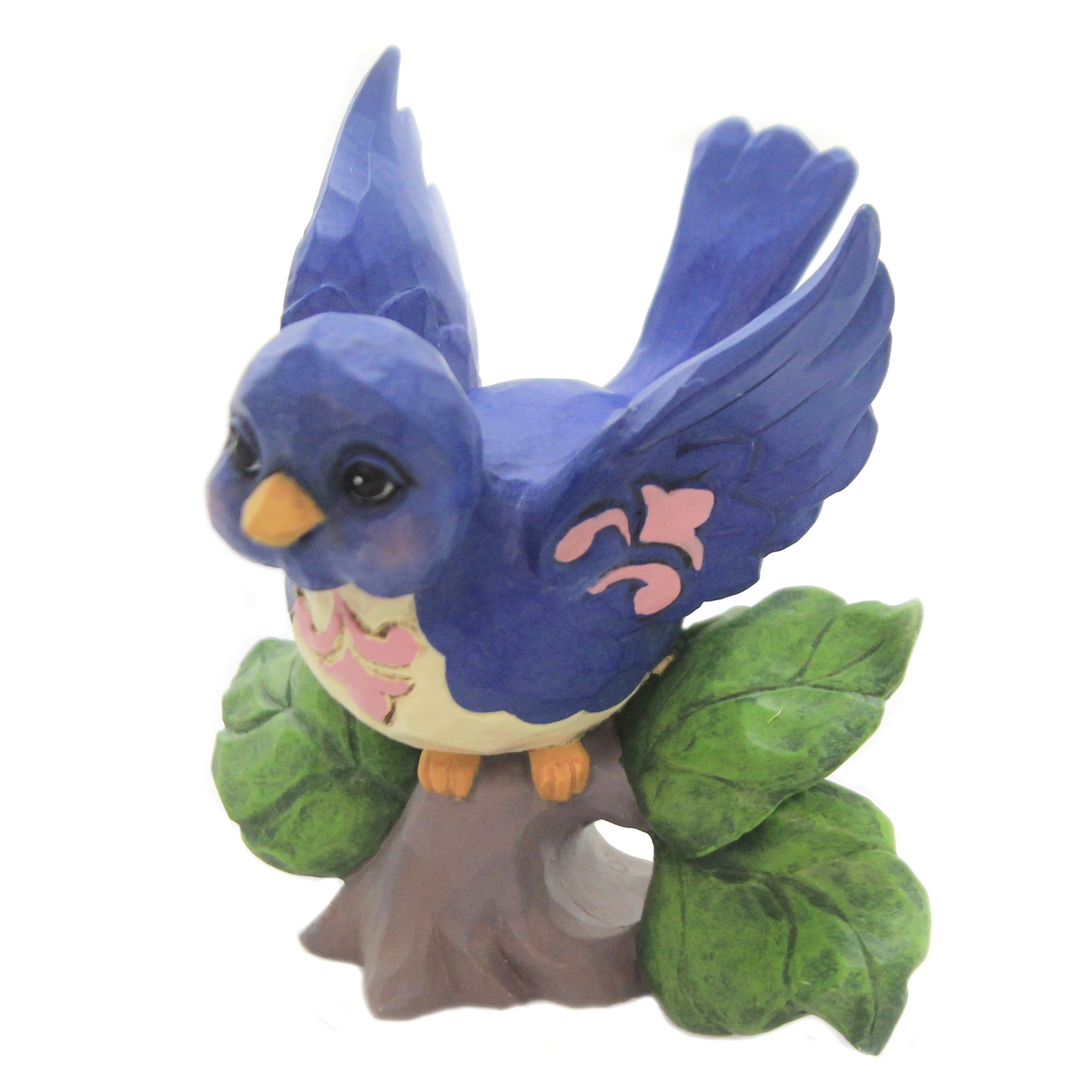 Hand-Painted Bluebird on Branch Resin Figurine, 6"