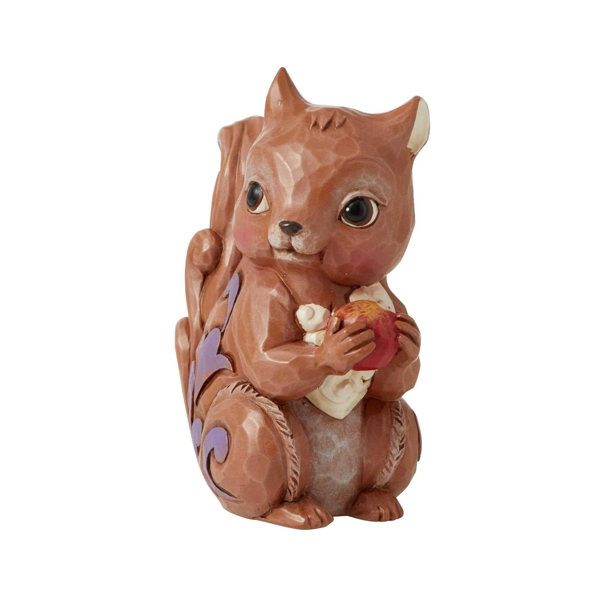 Handcrafted Brown Resin Chipmunk Figurine with Nut, 3.75 Inch