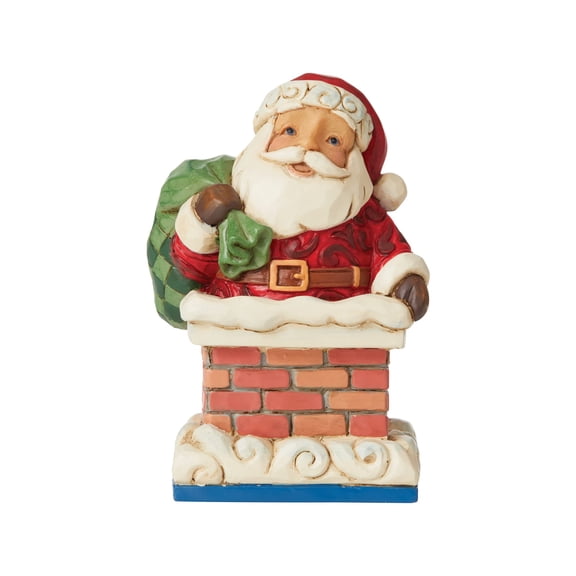 Enesco Jim Shore Heartwood Creek Santa in Chimney Mini Figurine