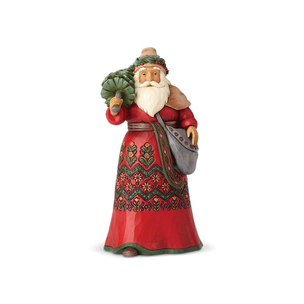 Enesco Jim Shore Heartwood Creek Santa's Around The World Sweden Stone Resin, 7" Figurine