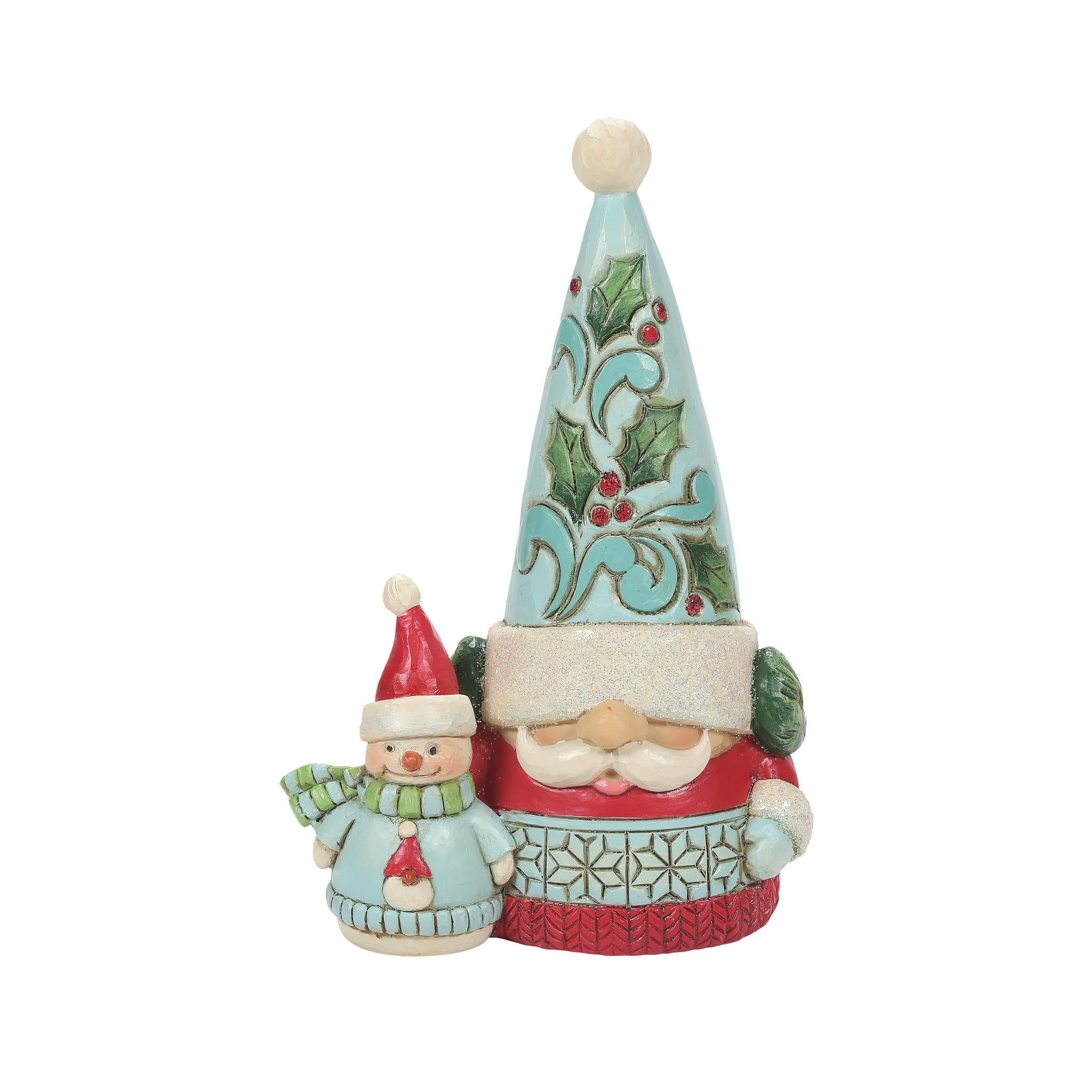 Enesco Jim Shore Heartwood Creek Wonderland Gnome and Snowman Figurine, 5.12 Inch, Multicolor