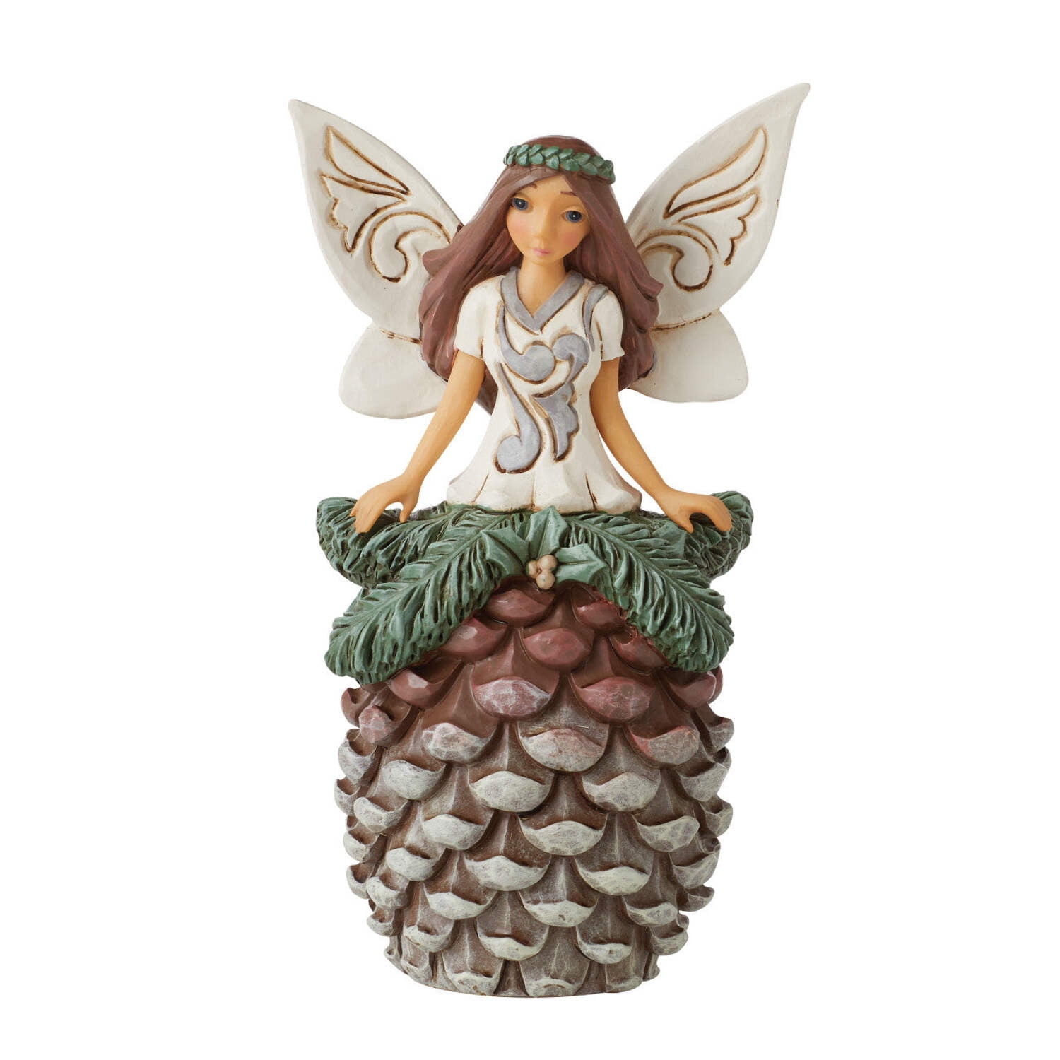 Enesco Jim Shore Heartwood Creek Woodland Fairy Pinecone Skirt Figurine, 6.5 Inch, Multicolor