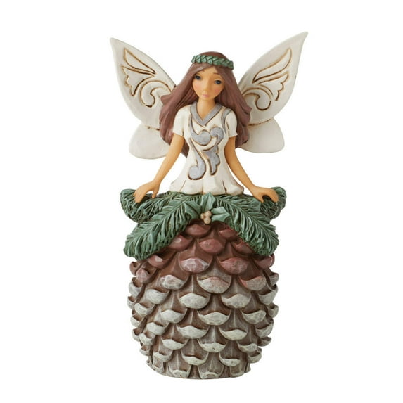 Enesco Jim Shore Heartwood Creek Woodland Fairy Pinecone Skirt Figurine, 6.5 Inch, Multicolor
