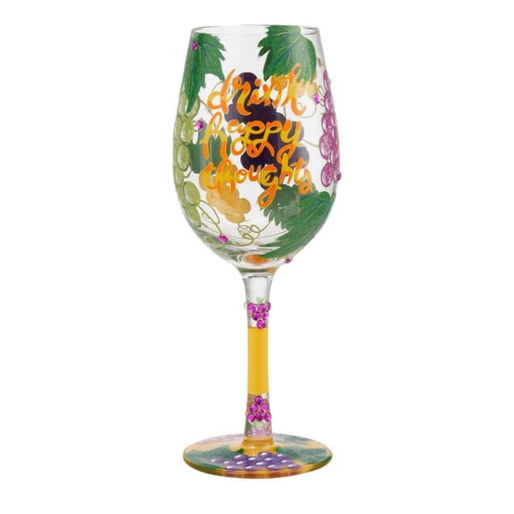 Enesco Lolita Drink Happy Thoughts Wine Glass