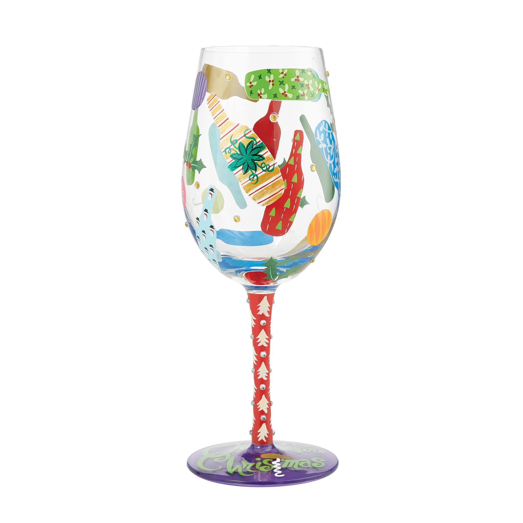 Christmas Wine Glass Enesco Lolita Doggy Days - 15 Oz Multicolor Dachshund  Holiday Decor Doggy Days Of Christmas
