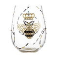 thumbnail image 1 of Enesco Lolita Stemless Queen Bee Hand Painted Stemless Wine Glass 4.5in H, 1 of 13