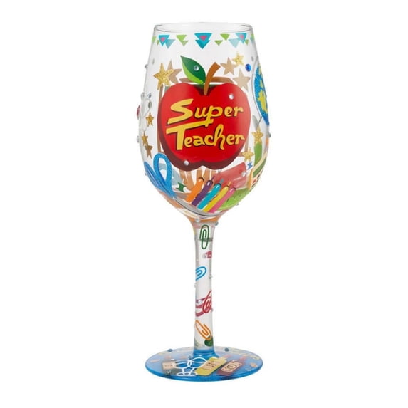 Enesco Designs by Lolita 15 Fl Oz Super Teacher Wine Glass 15oz
