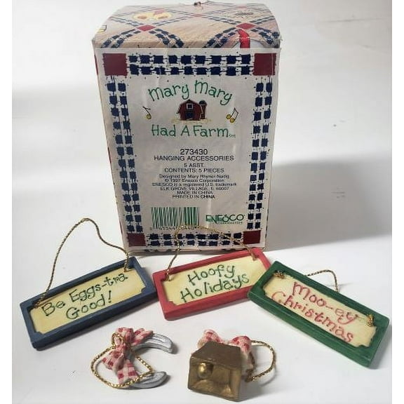 Enesco Mary Mary Had A Farm #273430 1997 Hanging Accessories 5 Asst. Pieces Figurine